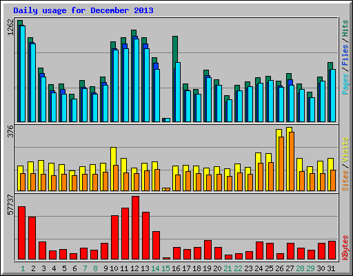 Daily usage for December 2013