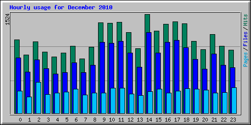 Hourly usage for December 2010