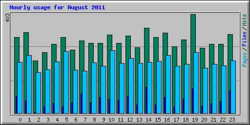Hourly usage for August 2011