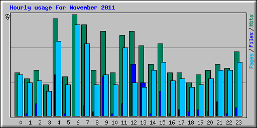 Hourly usage for November 2011