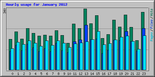Hourly usage for January 2012