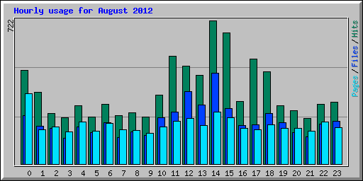 Hourly usage for August 2012