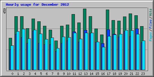 Hourly usage for December 2012