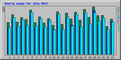 Hourly usage for July 2013