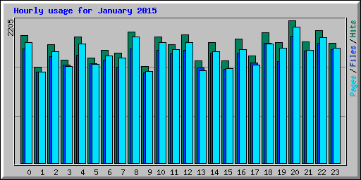 Hourly usage for January 2015