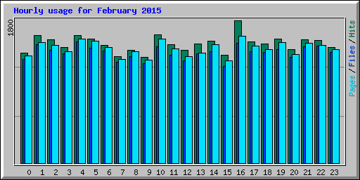 Hourly usage for February 2015