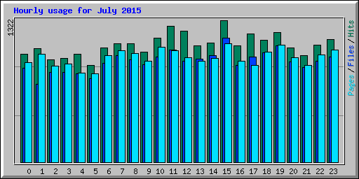 Hourly usage for July 2015
