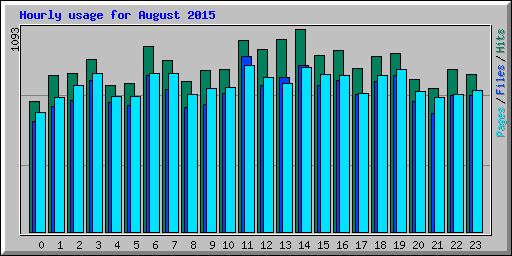 Hourly usage for August 2015