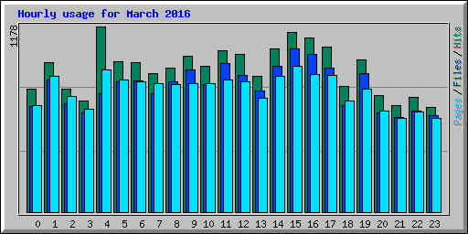 Hourly usage for March 2016