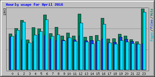 Hourly usage for April 2016