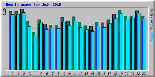 Hourly usage for July 2016