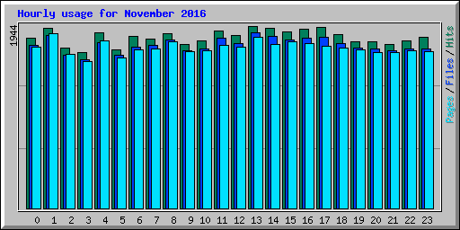 Hourly usage for November 2016