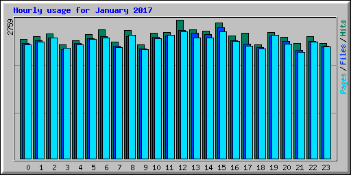 Hourly usage for January 2017