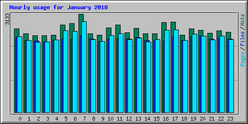 Hourly usage for January 2018
